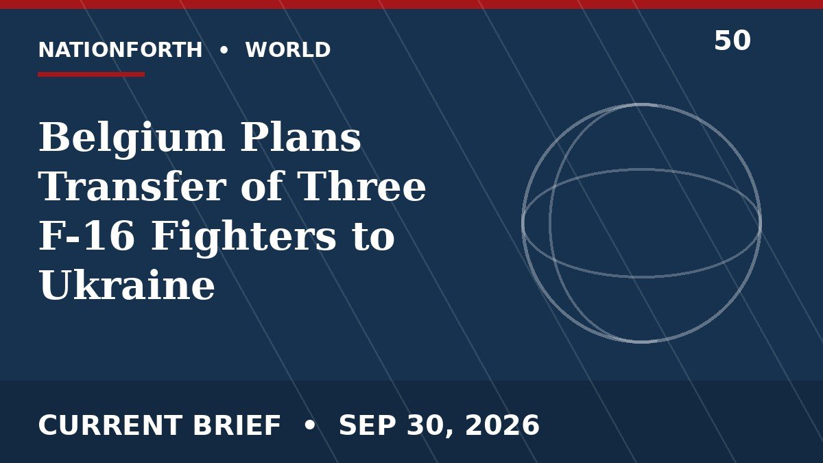 Belgium Plans Transfer of Three F-16 Fighters to Ukraine