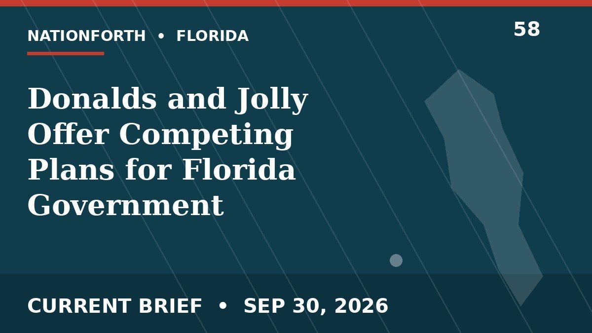 Donalds and Jolly Offer Competing Plans for Florida Government