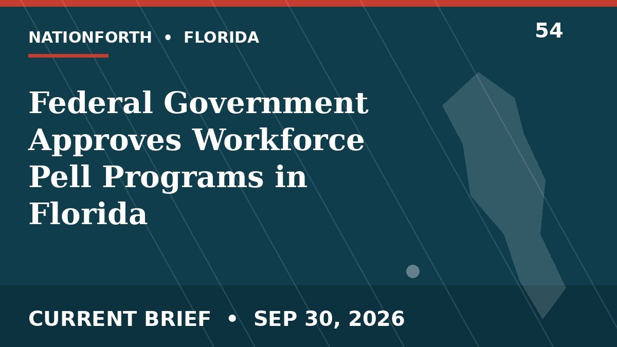 Federal Government Approves Workforce Pell Programs in Florida