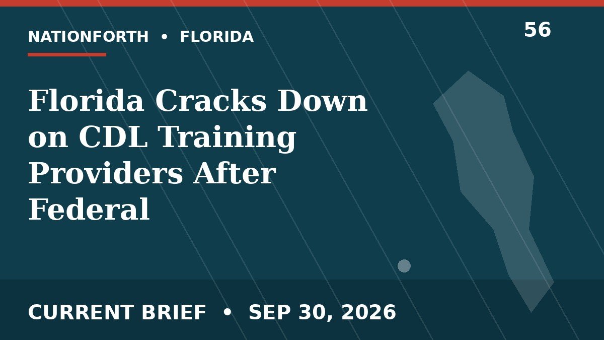 Florida Cracks Down on CDL Training Providers After Federal Enforcement Action