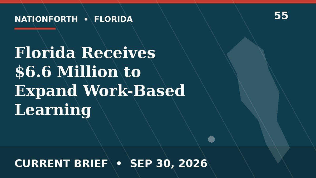 Florida Receives $6.6 Million to Expand Work-Based Learning
