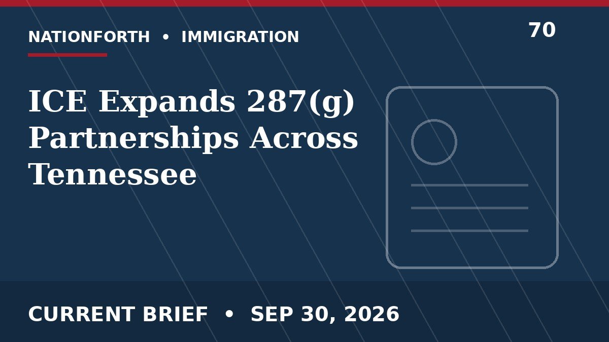 ICE Expands 287(g) Partnerships Across Tennessee