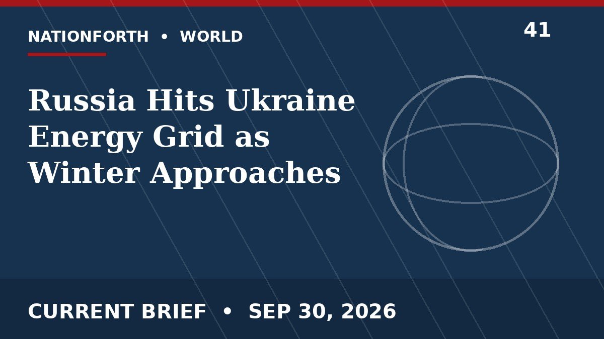Russia Hits Ukraine Energy Grid as Winter Approaches