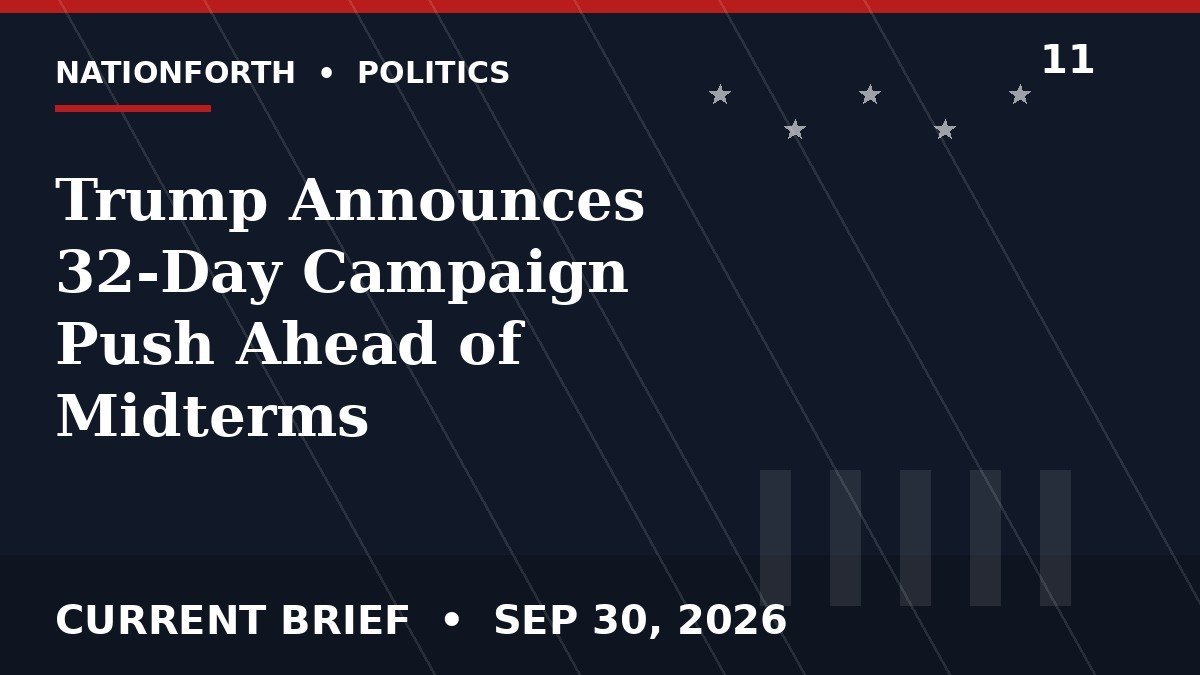 Trump Announces 32-Day Campaign Push Ahead of Midterms