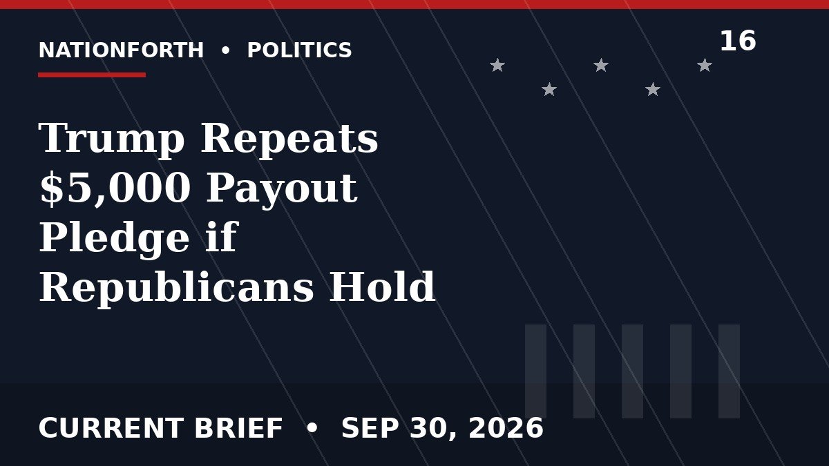 Trump Repeats $5,000 Payout Pledge if Republicans Hold Congress
