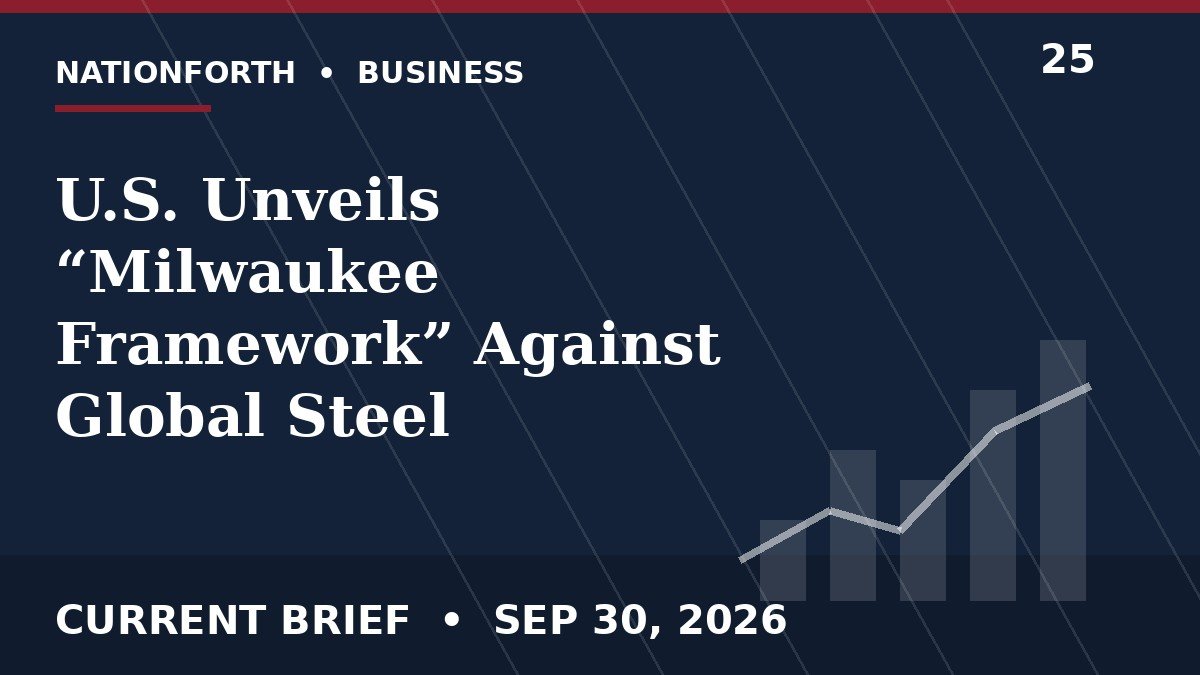 U.S. Unveils “Milwaukee Framework” Against Global Steel Overcapacity